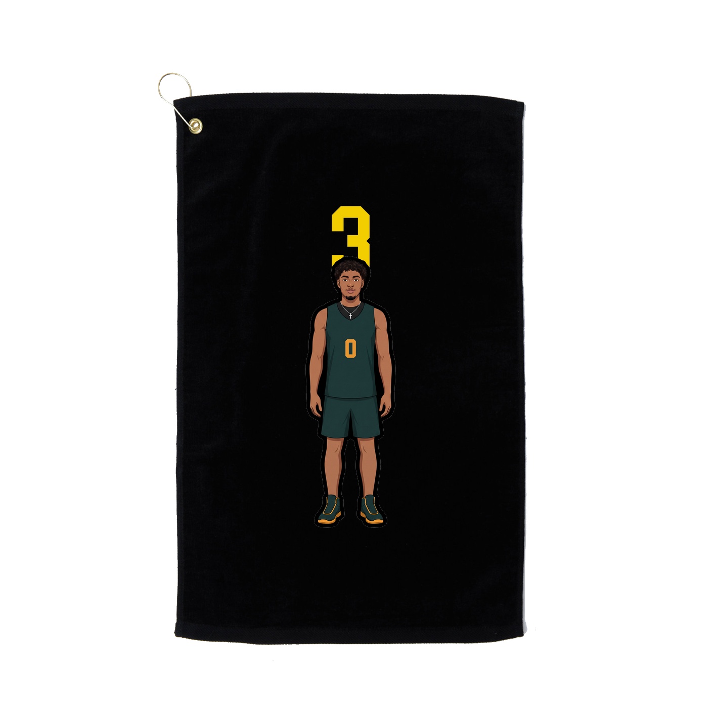 Golf Towel — Number Top in Black