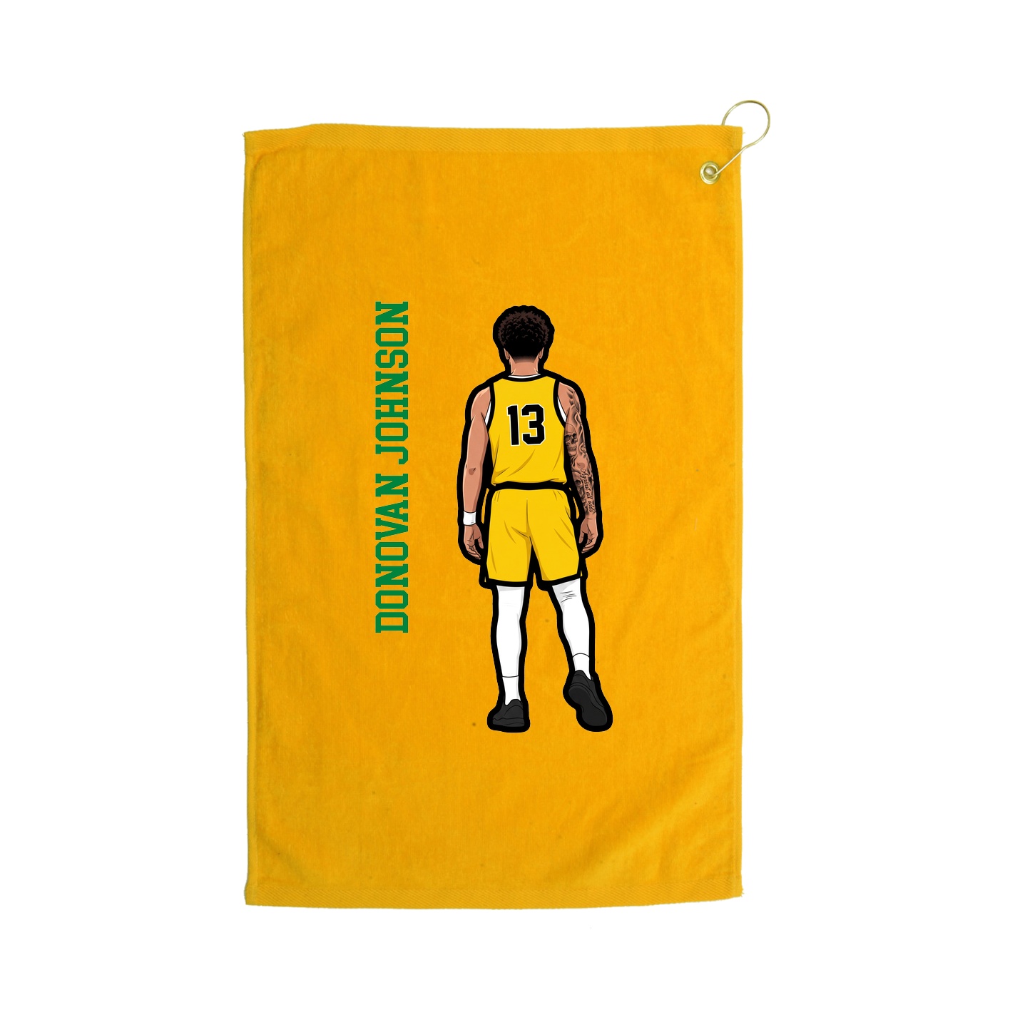 Golf Towel — Name Vertical in Gold