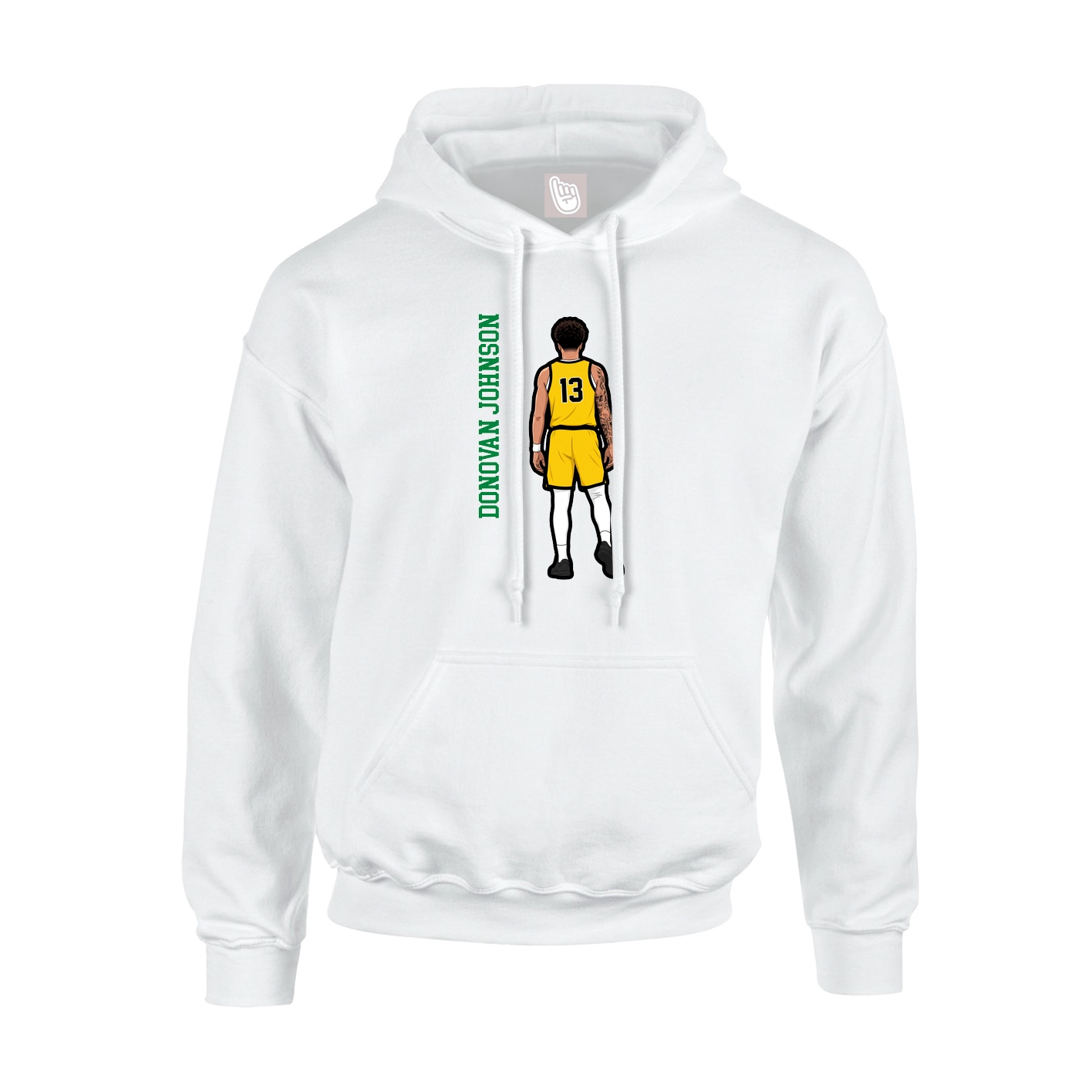 Youth Hoodie — Name Vertical in White