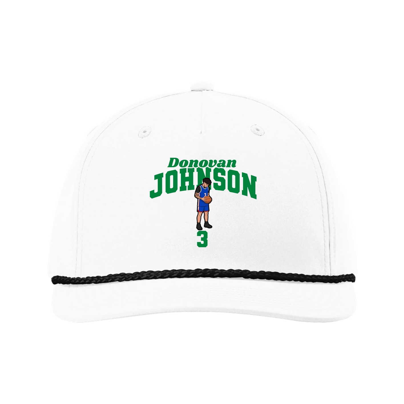 Five-Panel Classic Rope Cap — Signature Arch in White
