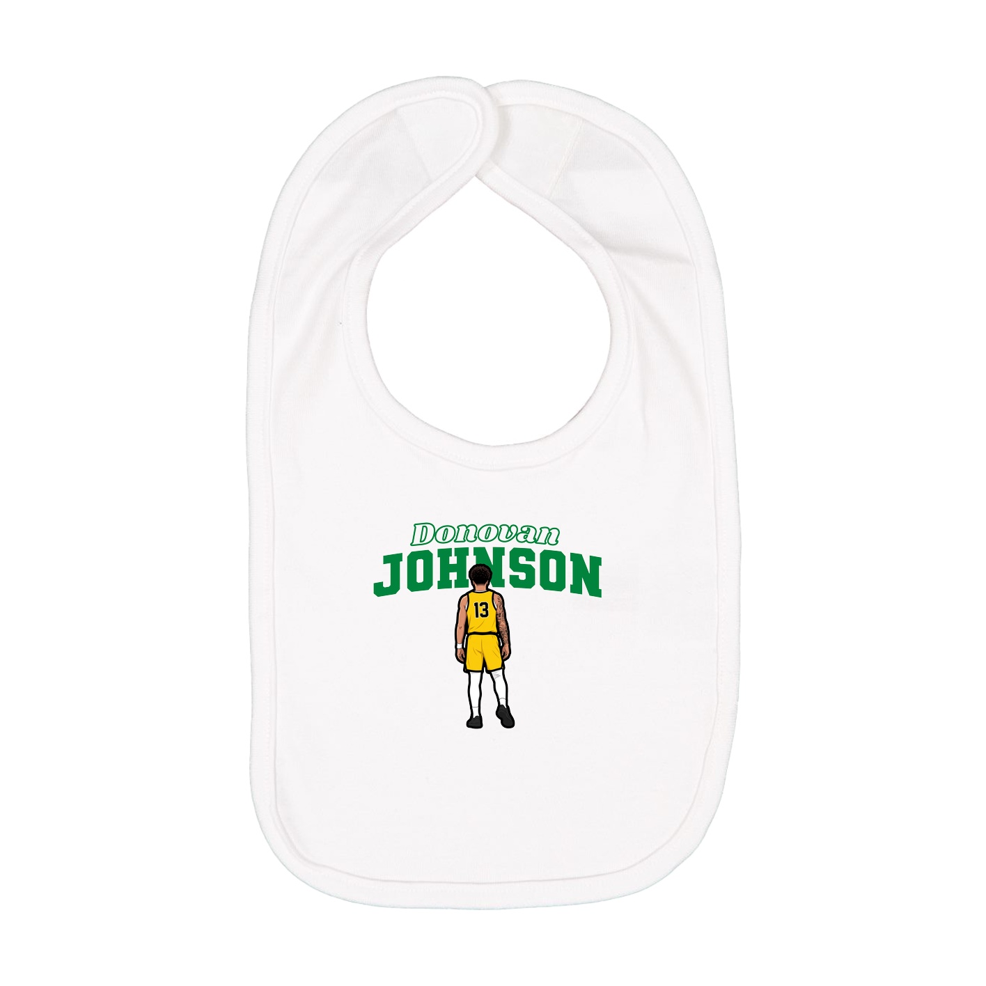 Infant Bib — Name Arch in White