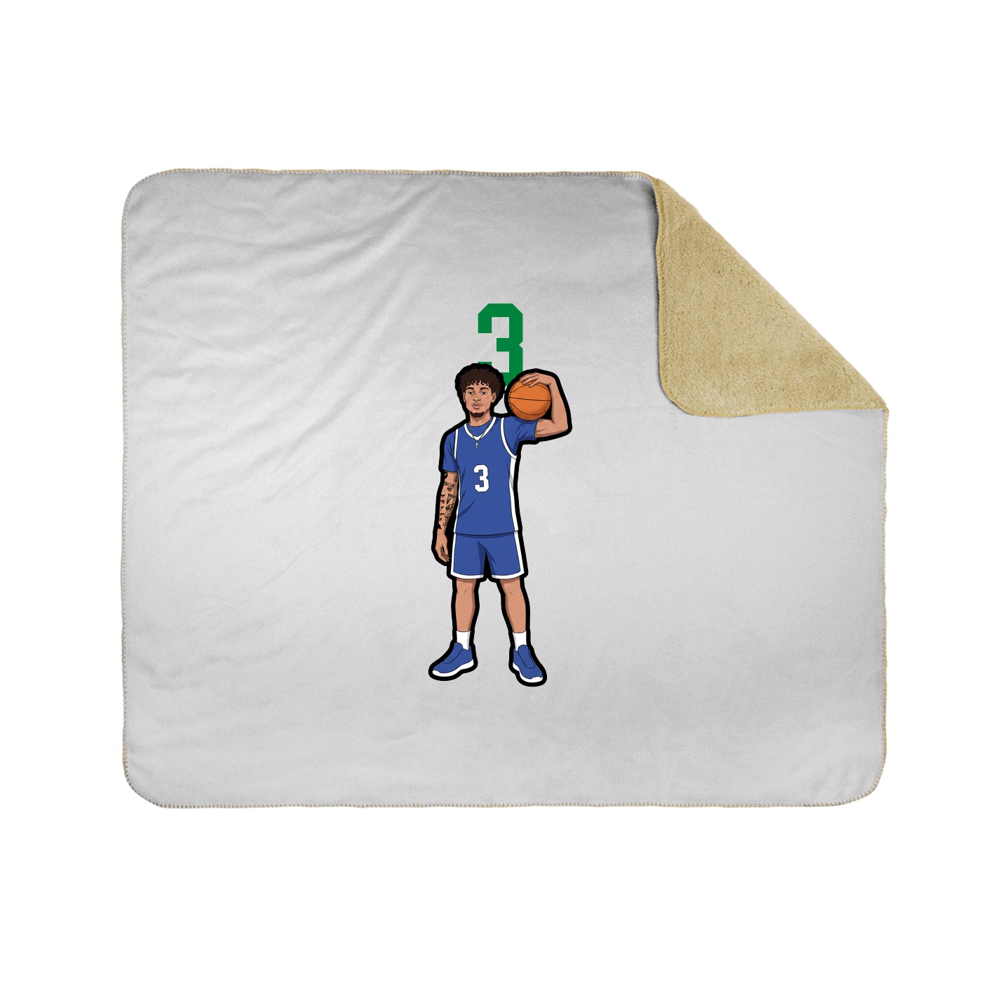 Throw Blanket — Number Top in White