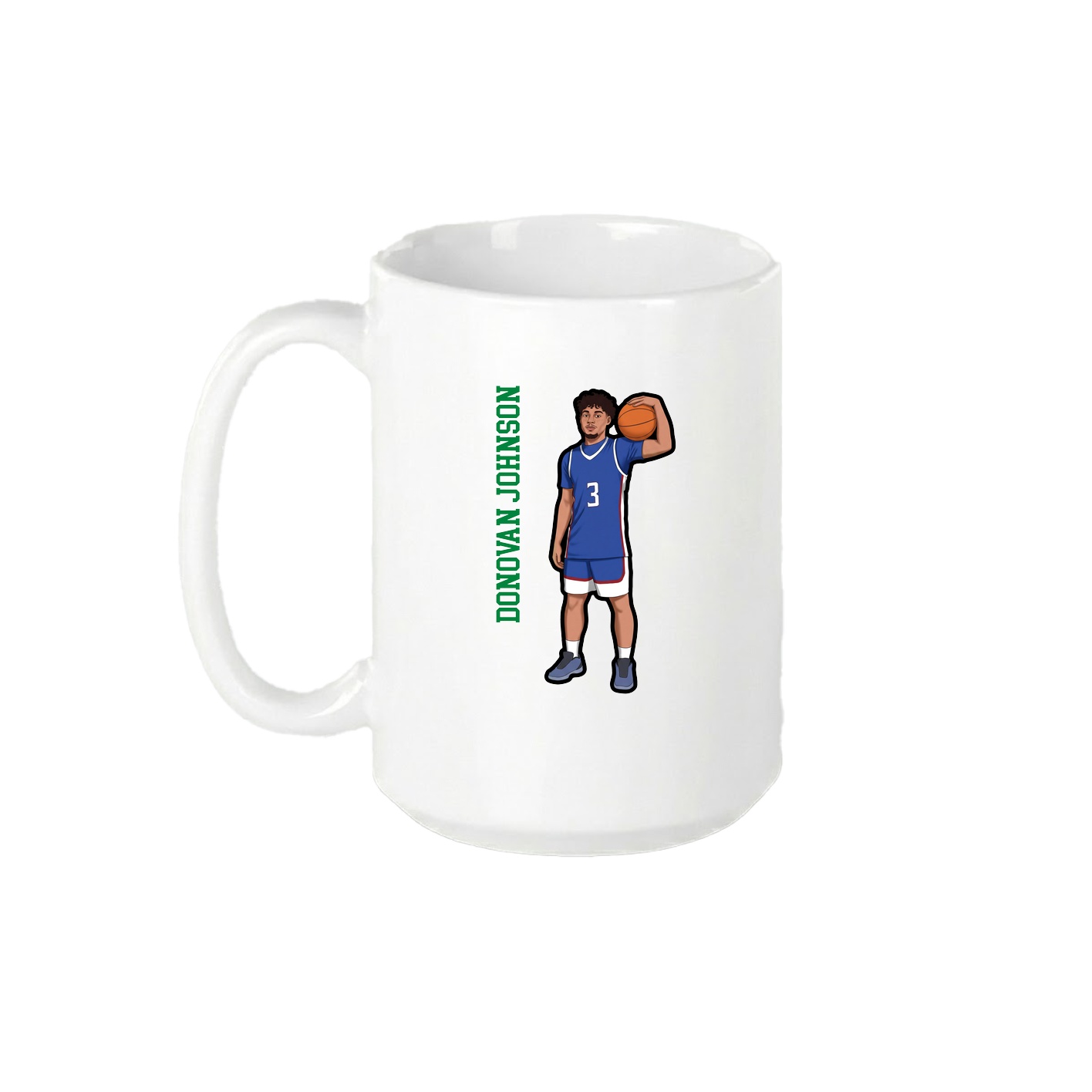 15oz Coffee Mug — Name Vertical in White