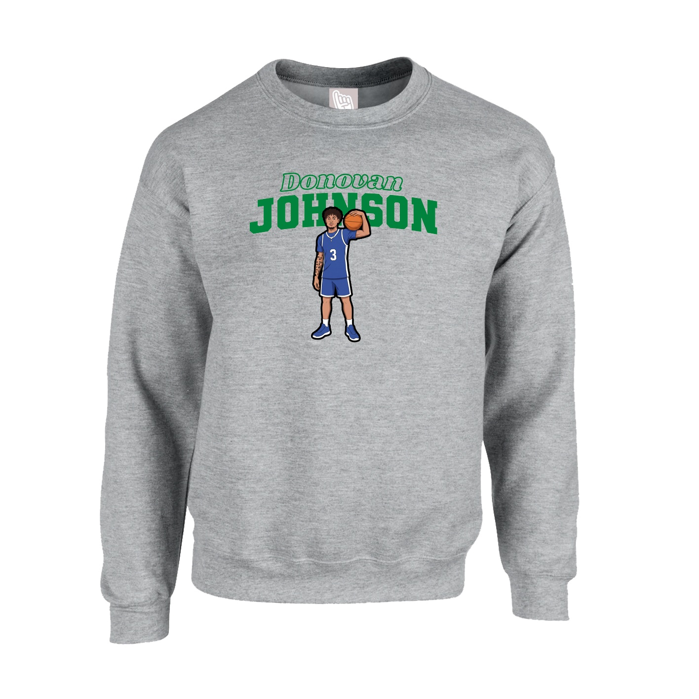 Fleece Crew — Name Arch in Grey