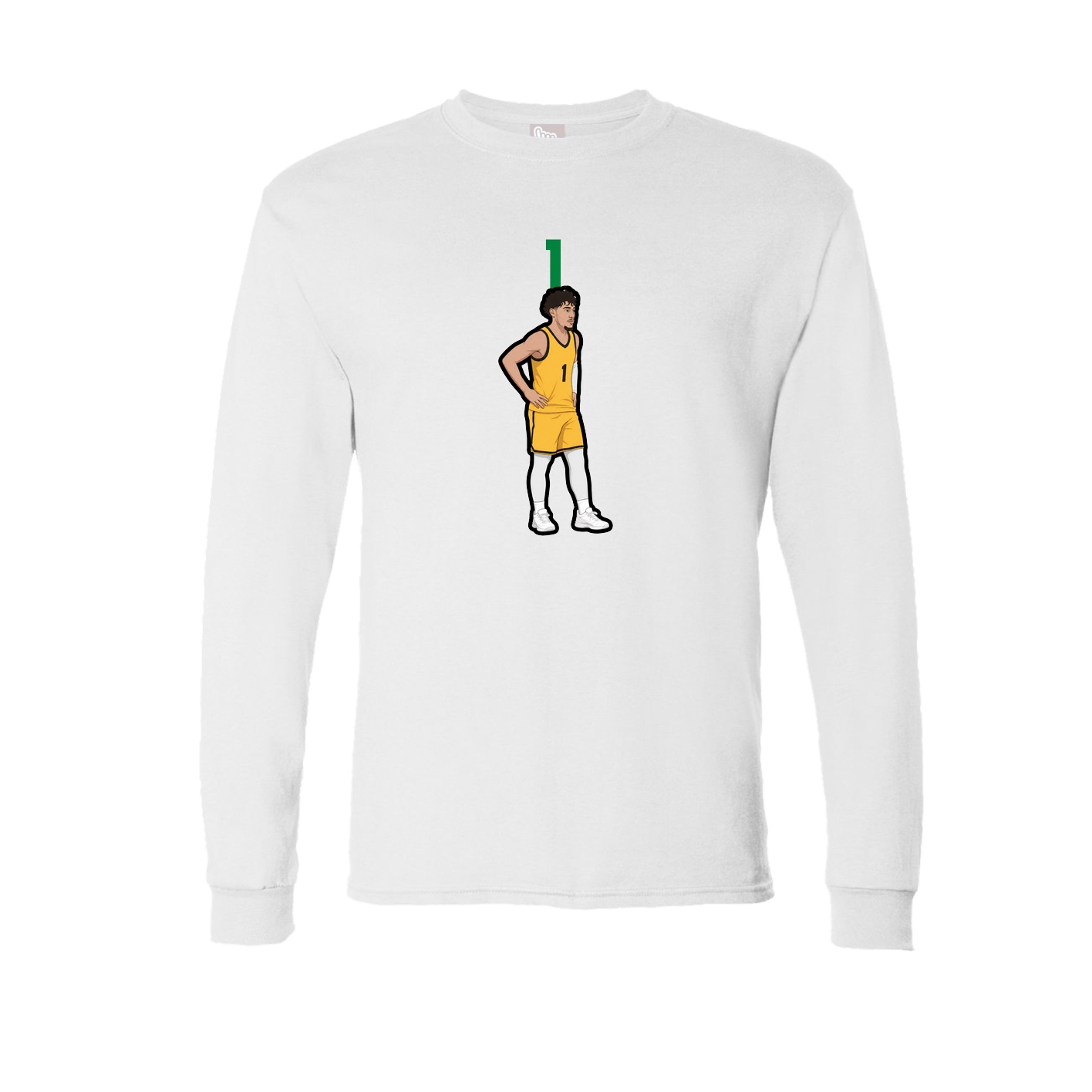 Long Sleeve Tee — Number Top in White