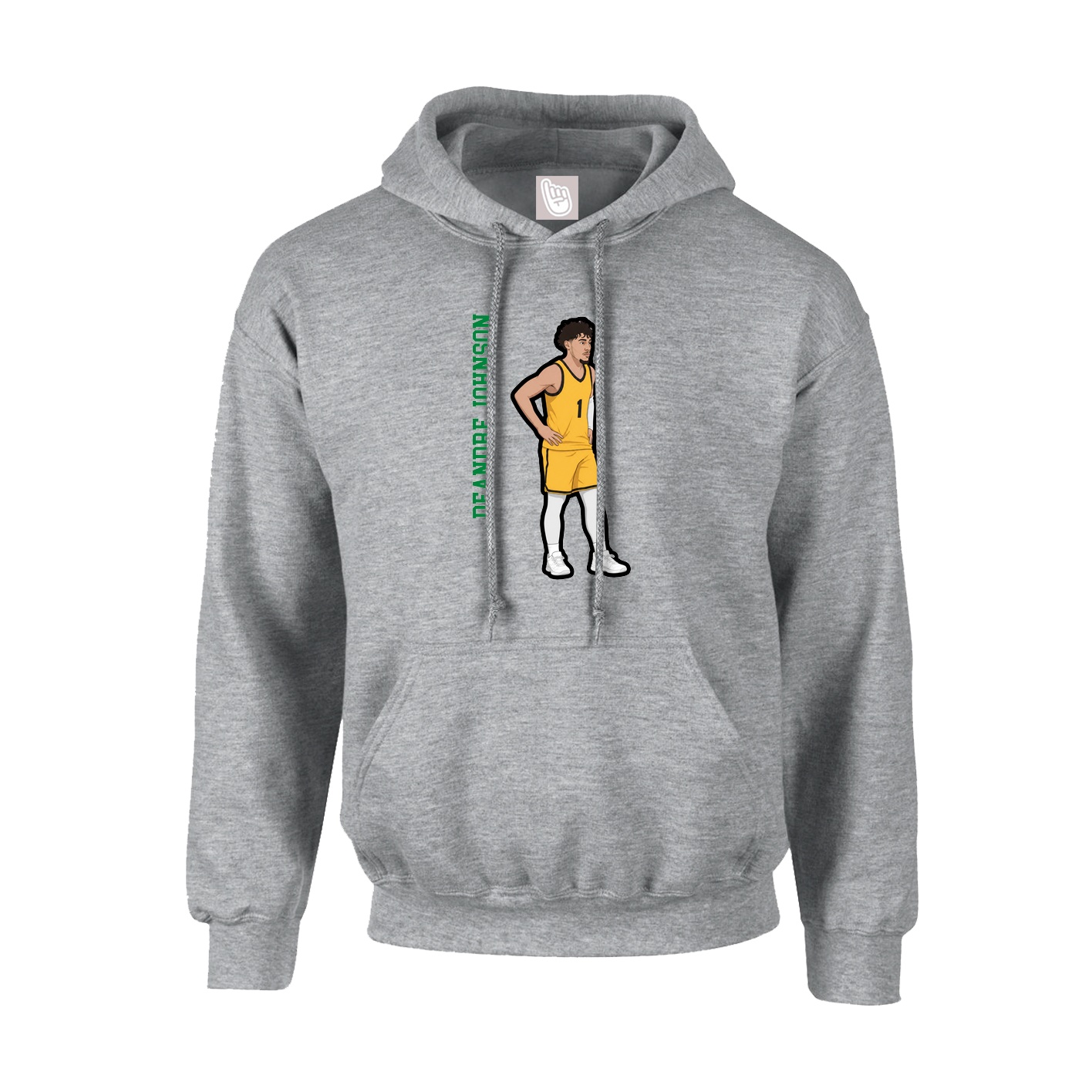 Youth Hoodie — Name Vertical in Grey