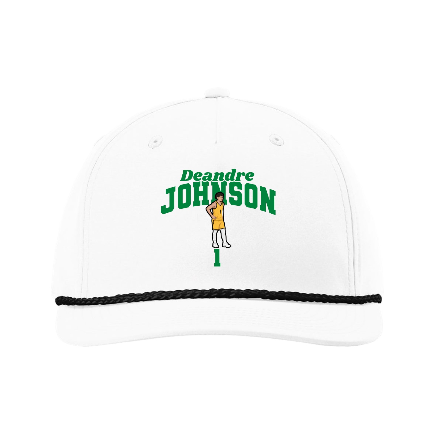 Five-Panel Classic Rope Cap — Signature Arch in White