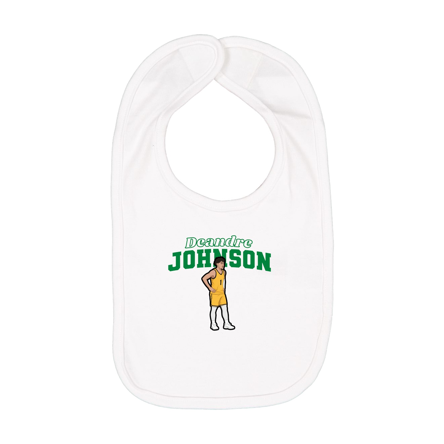 Infant Bib — Name Arch in White