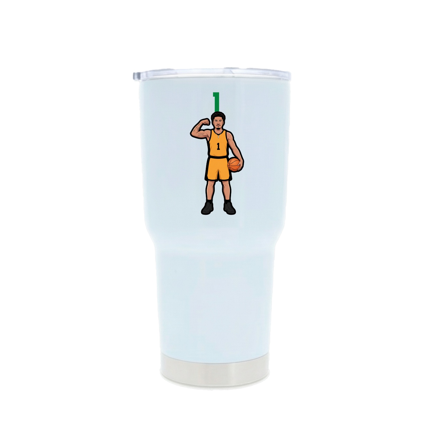 30oz Stainless Steel Tumbler — Number Top in White