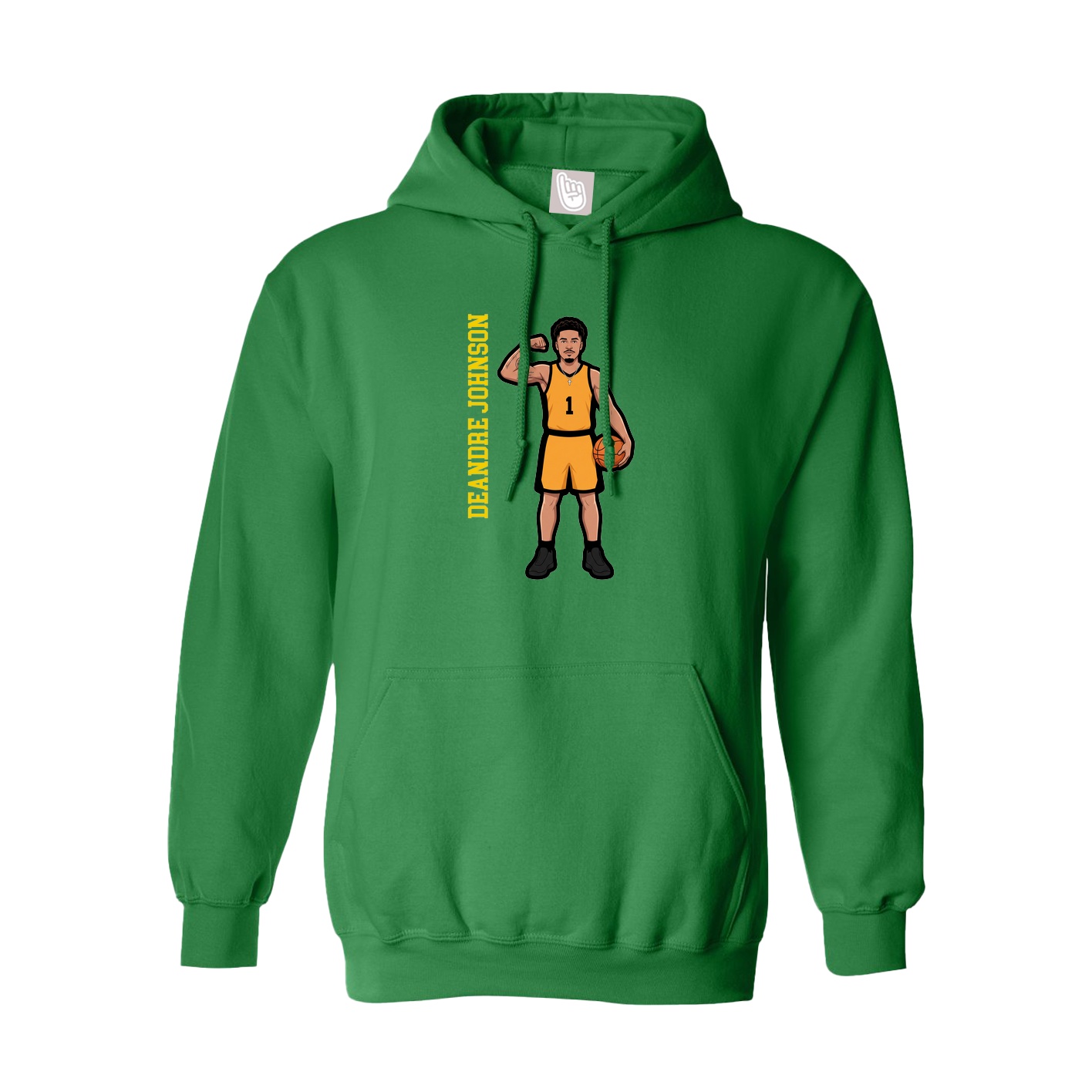 Youth Hoodie — Name Vertical in Green