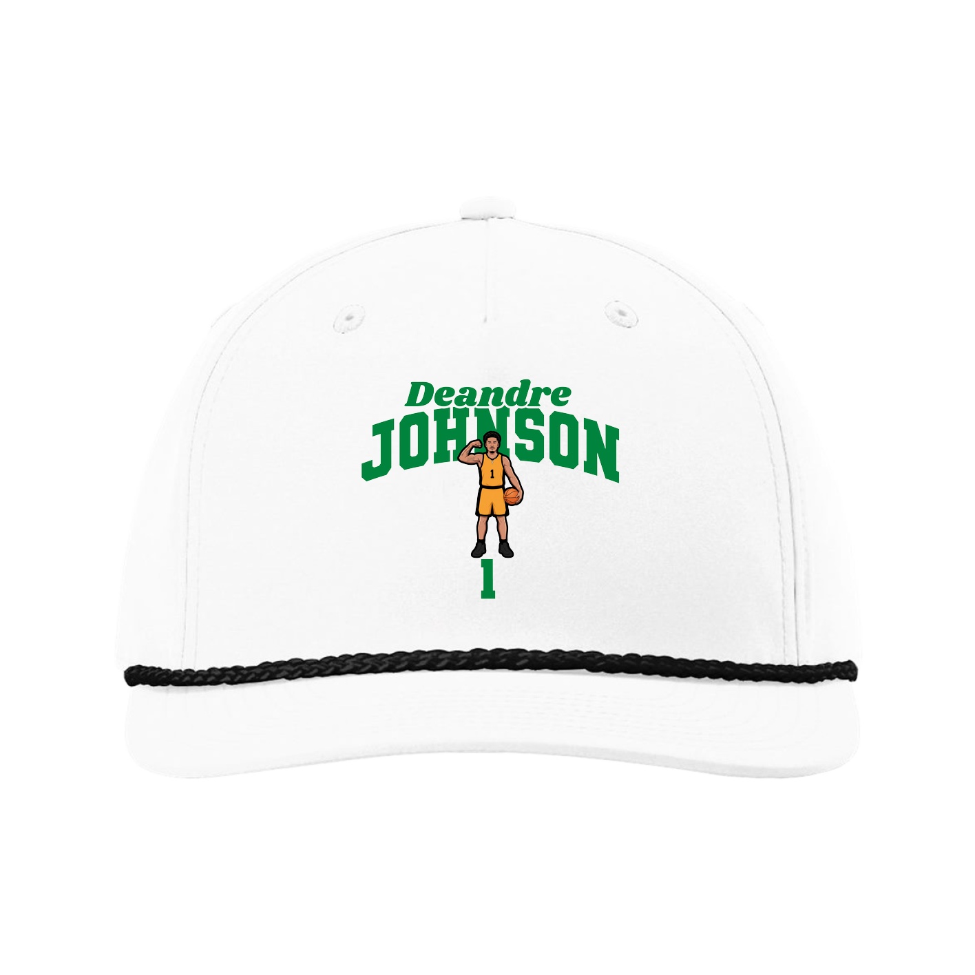 Five-Panel Classic Rope Cap — Signature Arch in White
