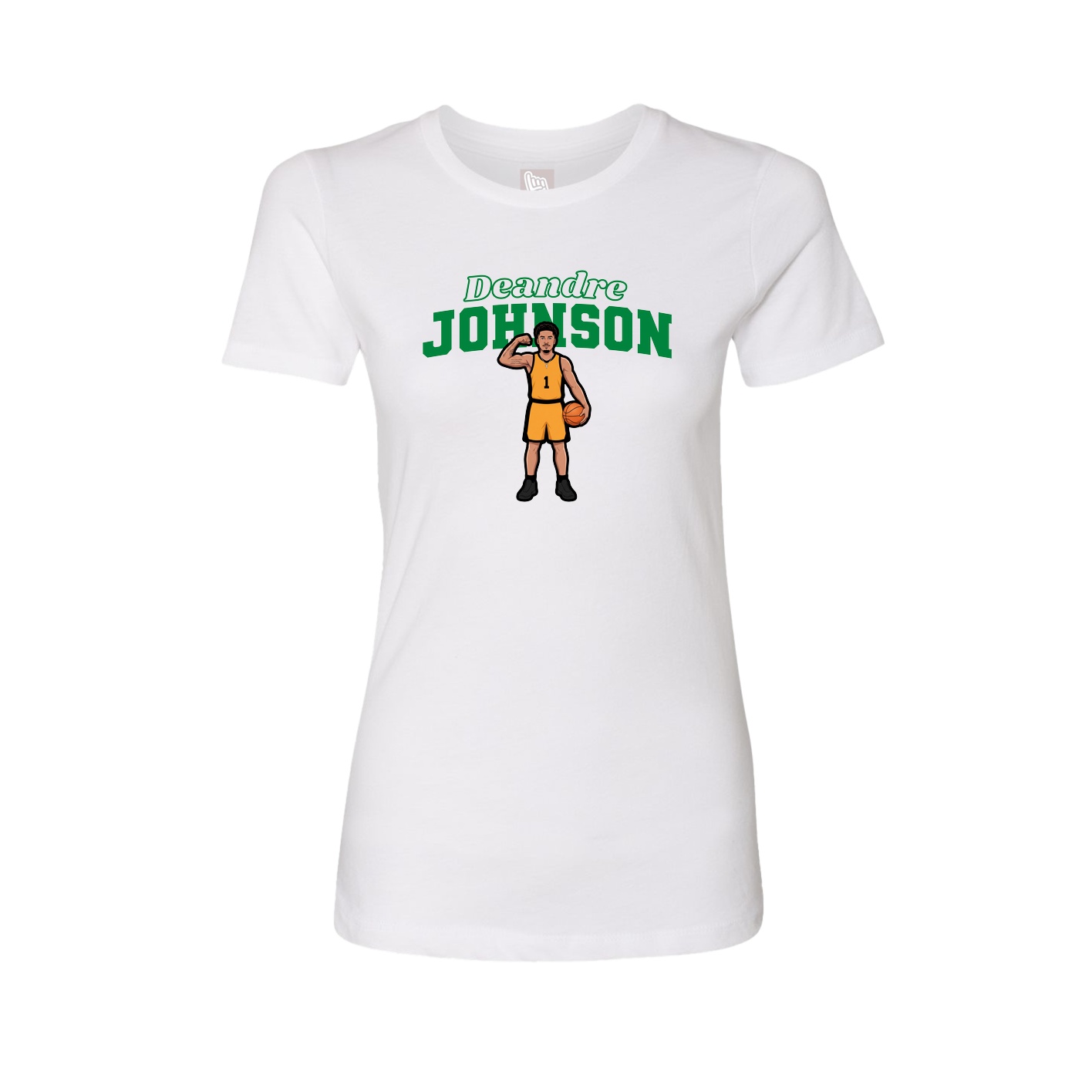 Fitted Women's Tee — Name Arch in White