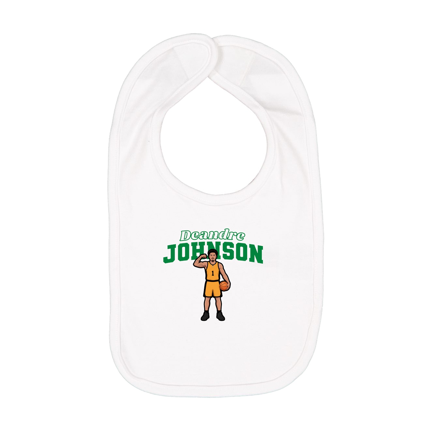 Infant Bib — Name Arch in White