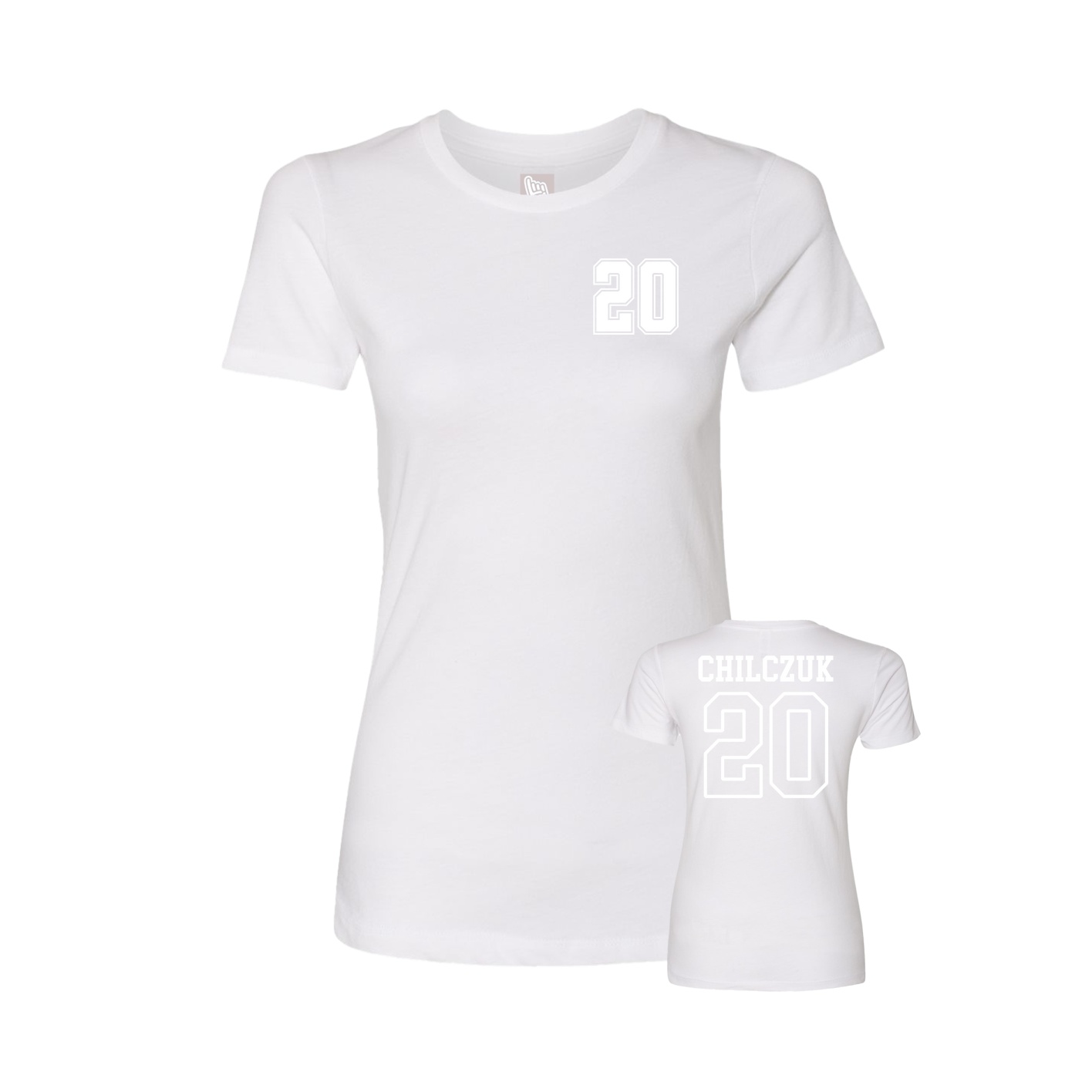 Fitted Women's Tee — Chest Back in White