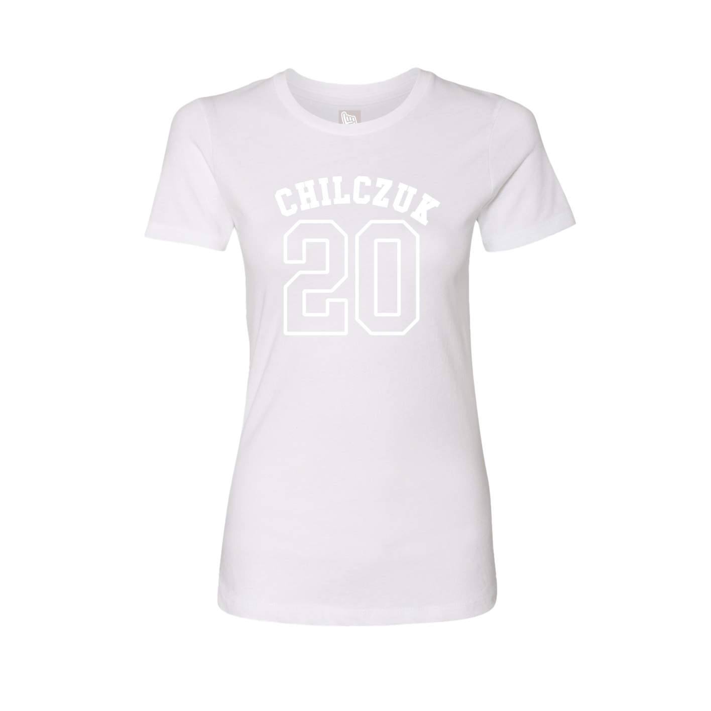 Fitted Women's Tee — Shirsey Arch in White