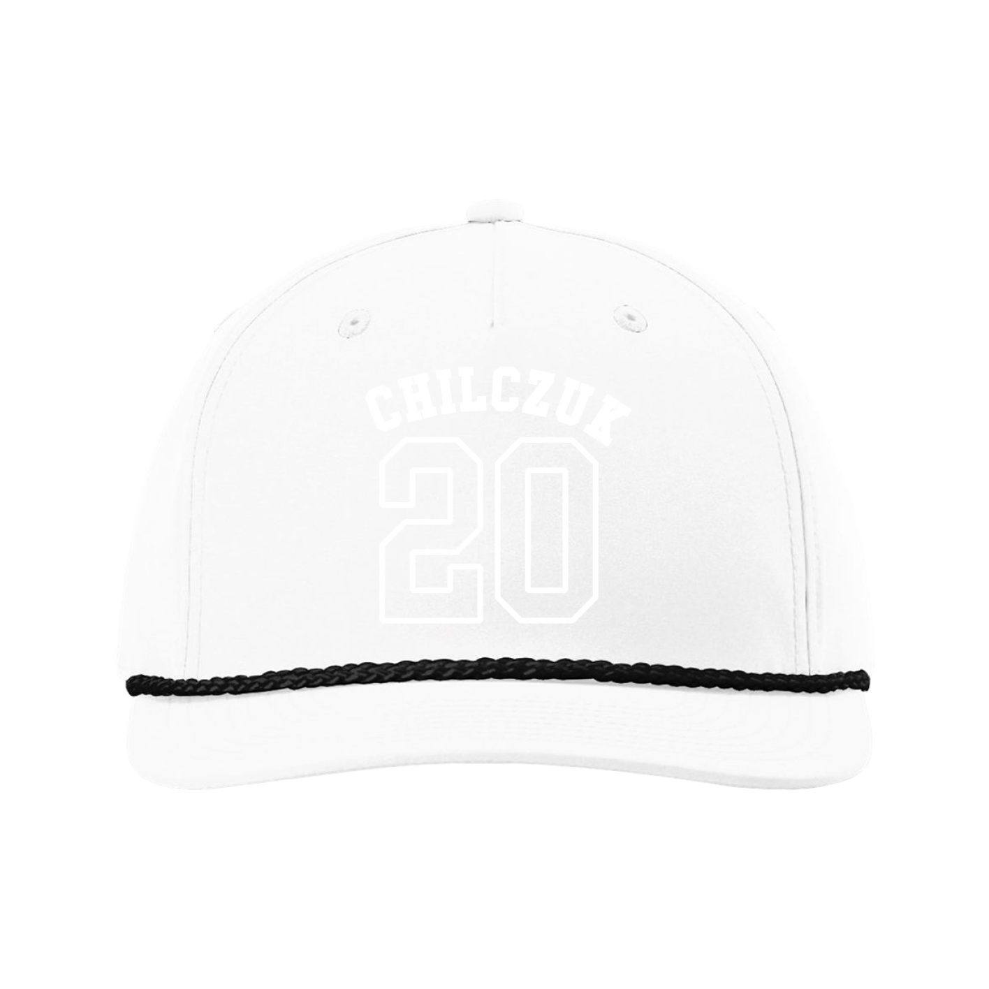 Five-Panel Classic Rope Cap — Shirsey Arch in White