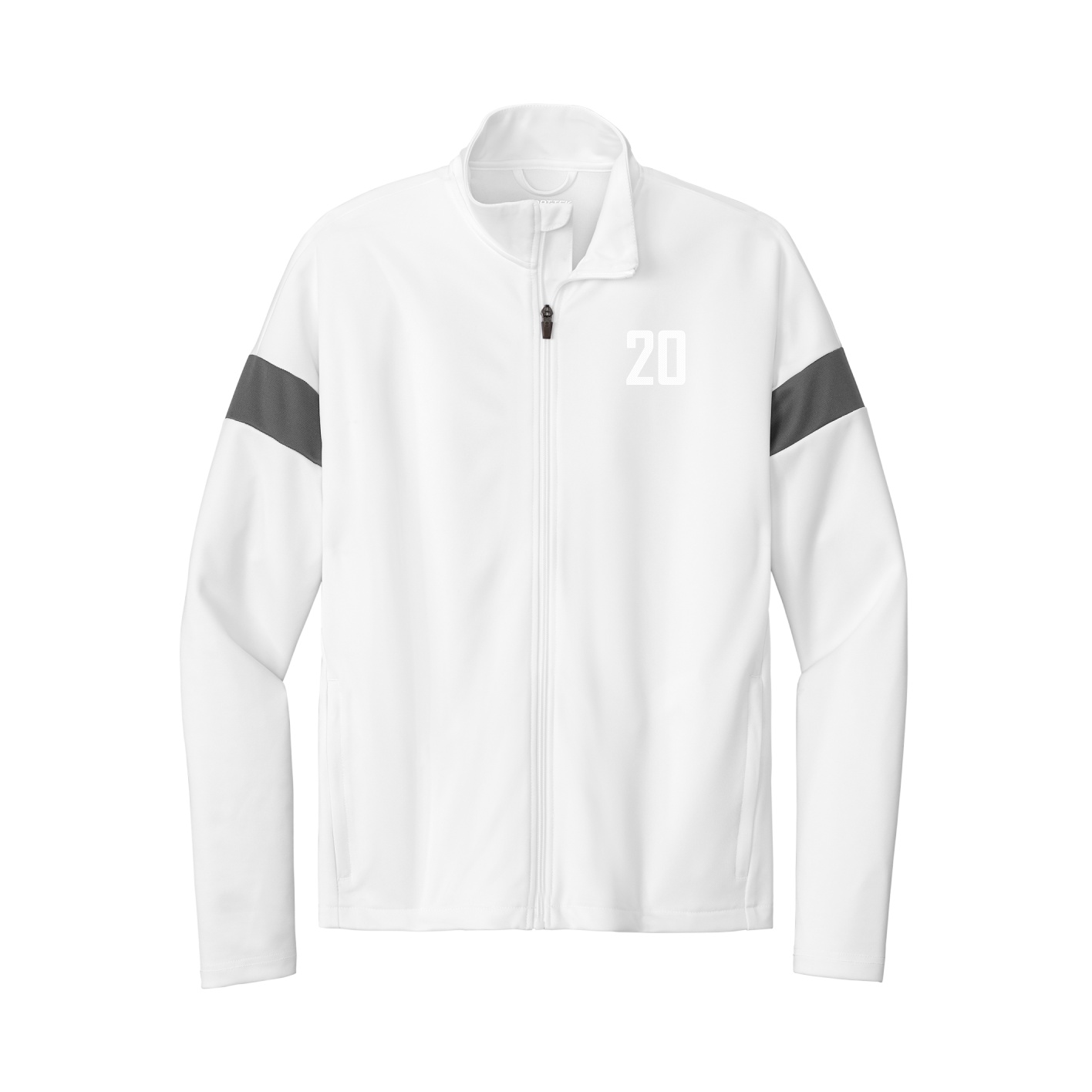 Team Travel Full-Zip Jacket — Front Shirsy in White/Grey