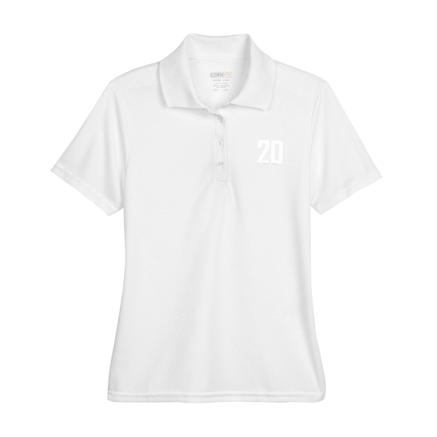 Womens Performance Polo — Front Shirsy in White