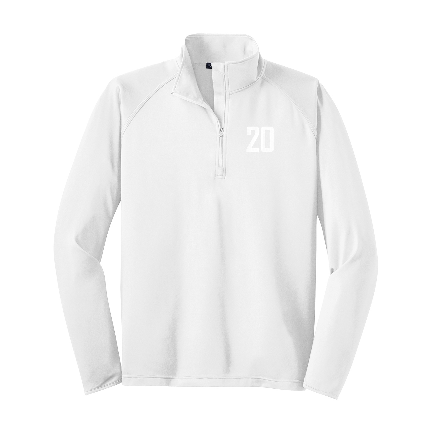 Q-Zip Pullover — Front Shirsy in White