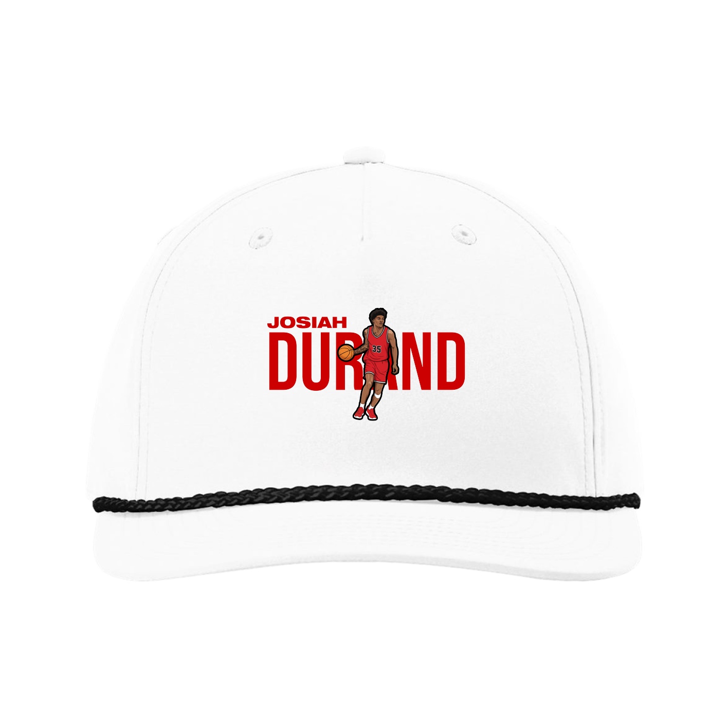 Five-Panel Classic Rope Cap — Player Name in White