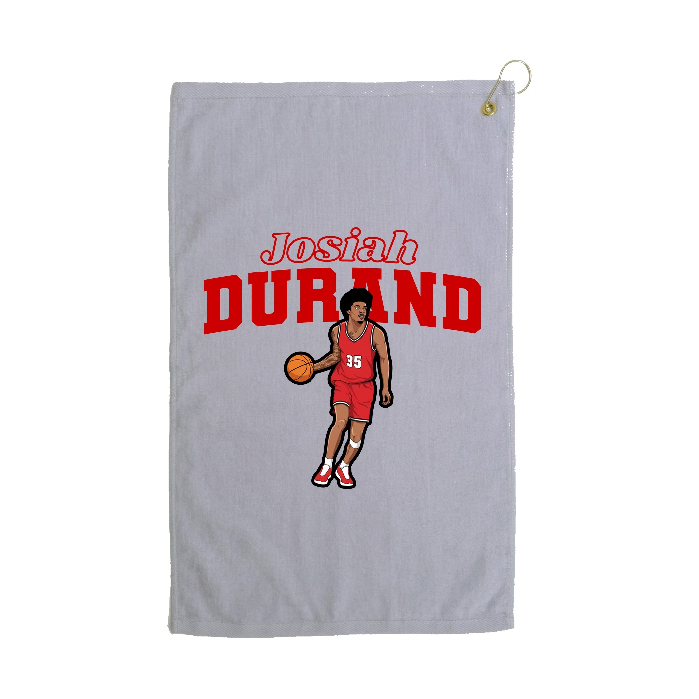 Golf Towel — Name Arch in Grey