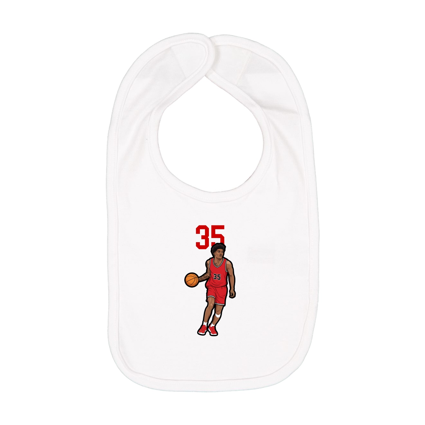 Infant Bib — Number Top in White