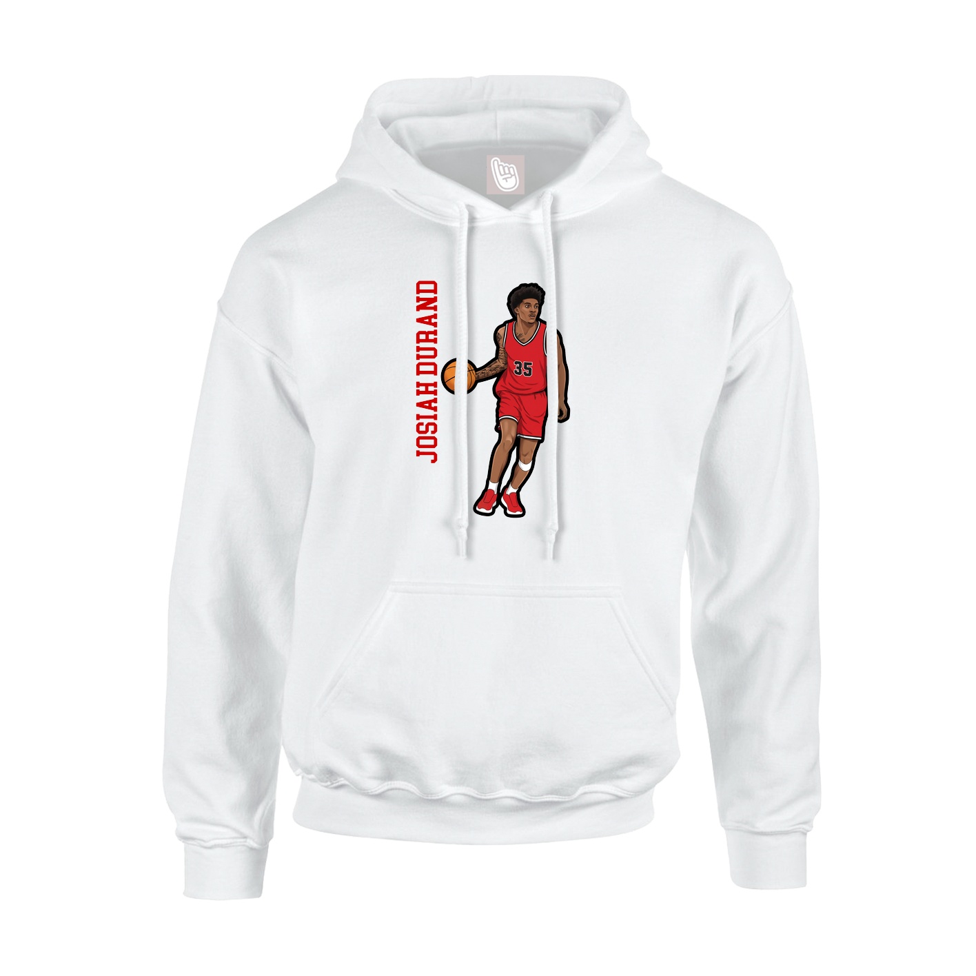 Hoodie — Name Vertical in White