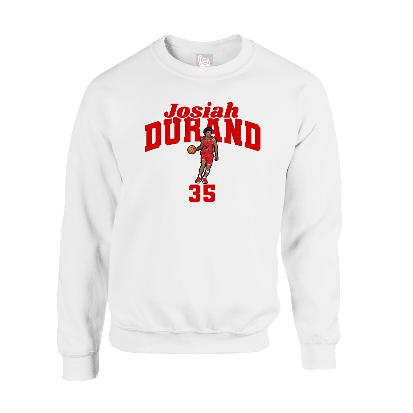 Fleece Crew — Signature Arch in White