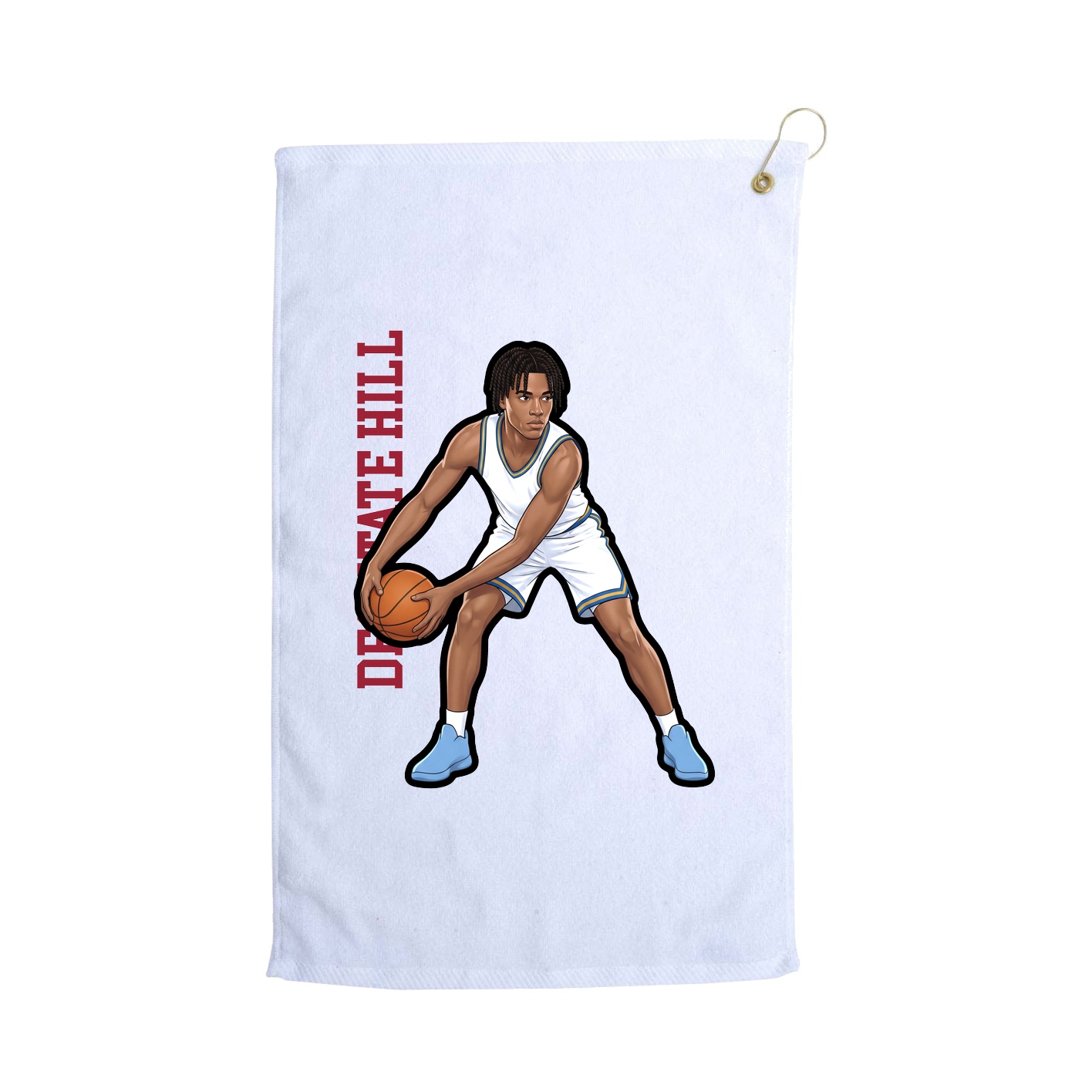 Golf Towel — Name Vertical in White