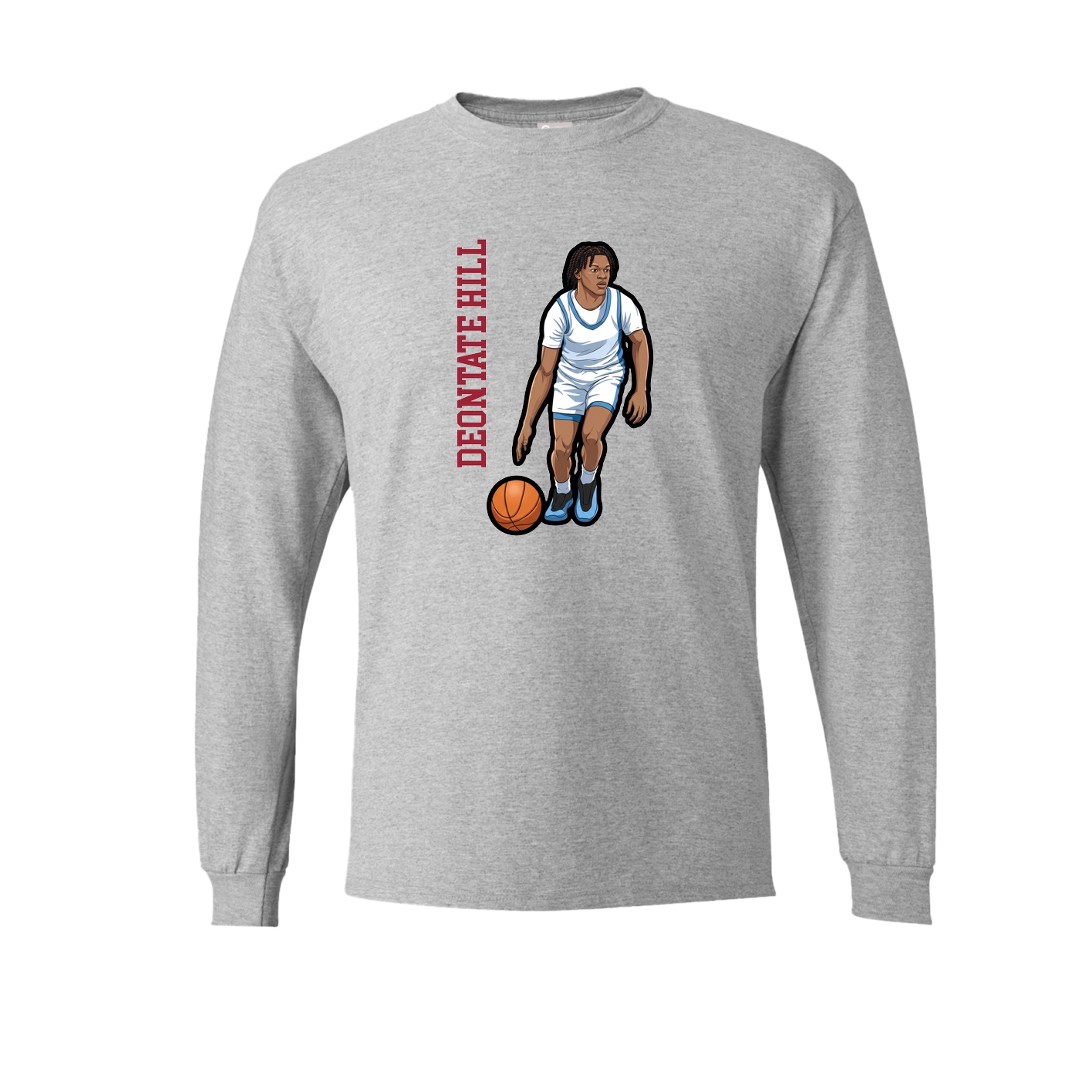 Long Sleeve Tee — Name Vertical in Grey