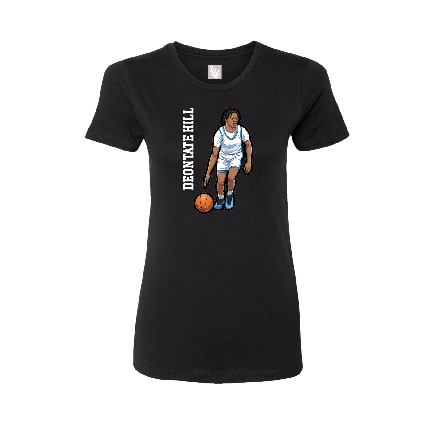 Fitted Women's Tee — Name Vertical in Black
