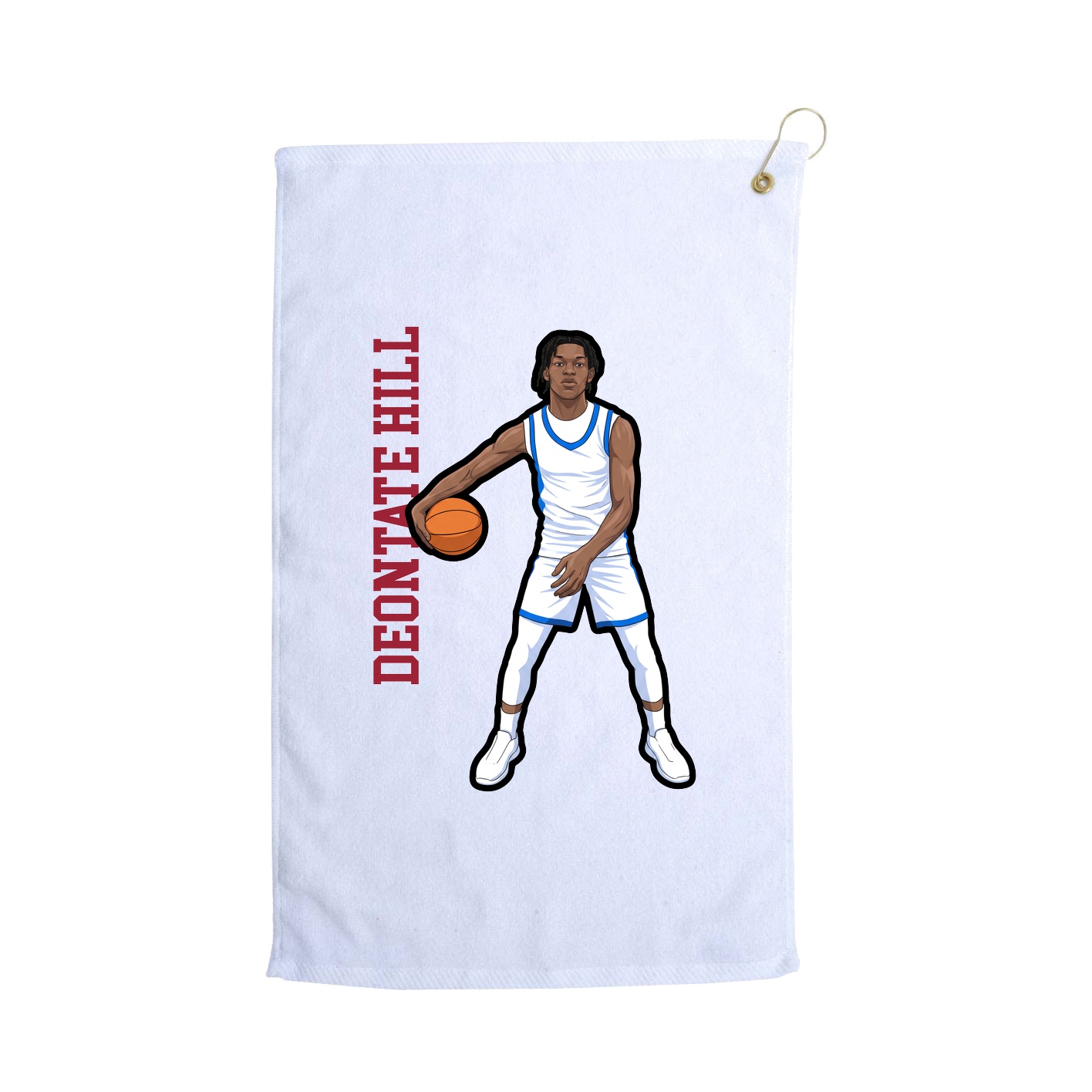 Golf Towel — Name Vertical in White