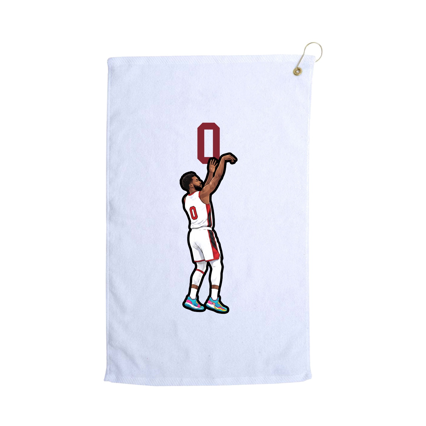 Golf Towel — Number Top in White