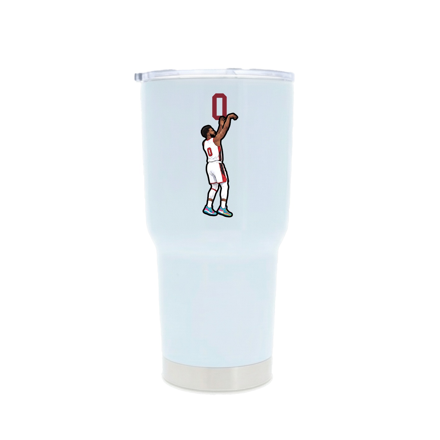 30oz Stainless Steel Tumbler — Number Top in White