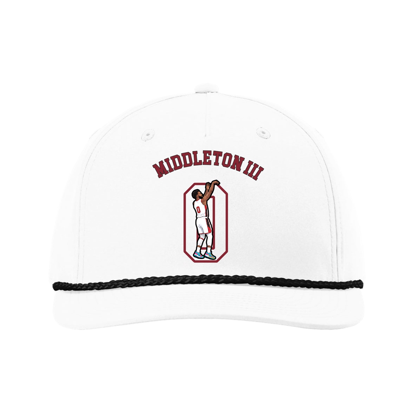 Five-Panel Classic Rope Cap — Shirsey Arch in White