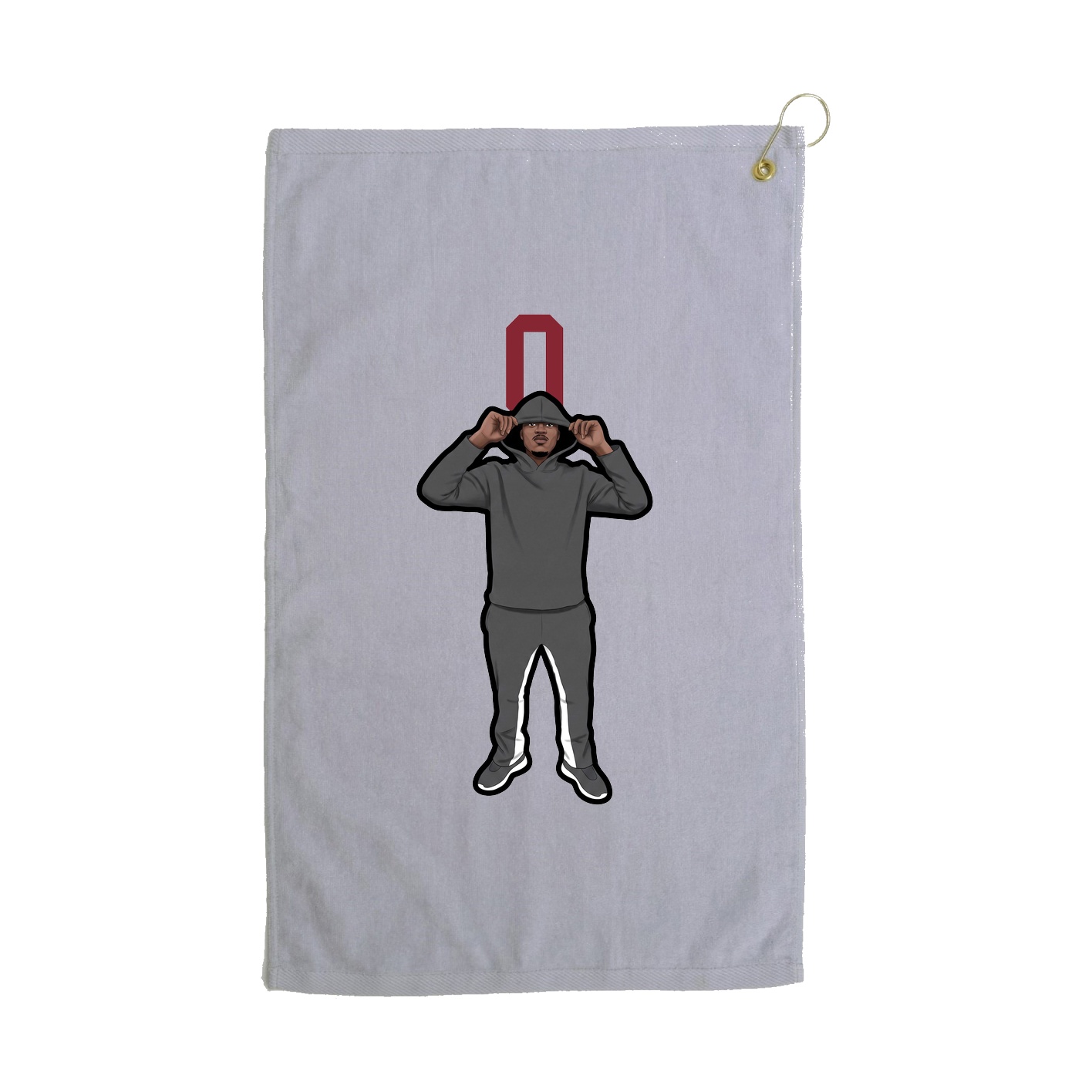 Golf Towel — Number Top in Grey