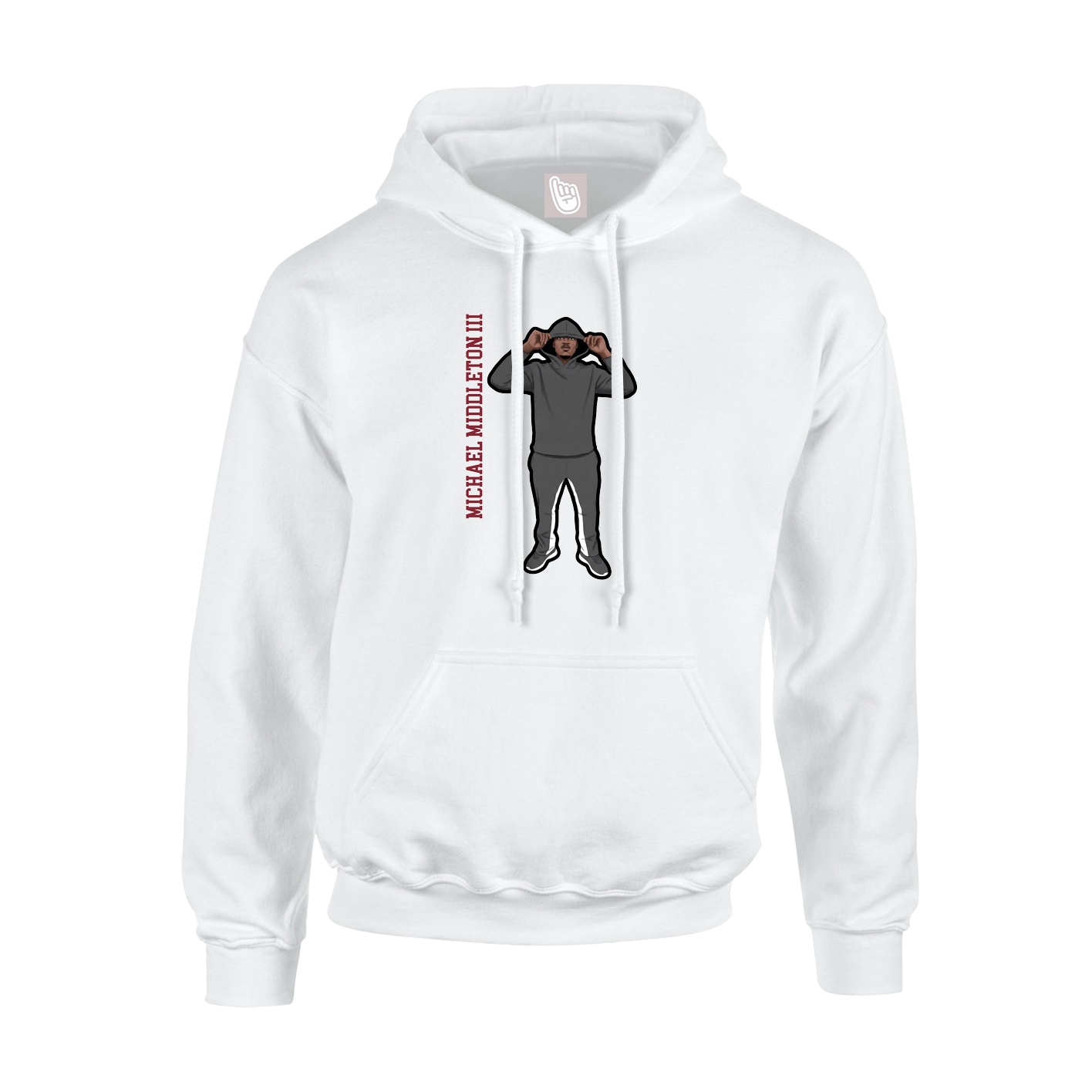 Hoodie — Name Vertical in White