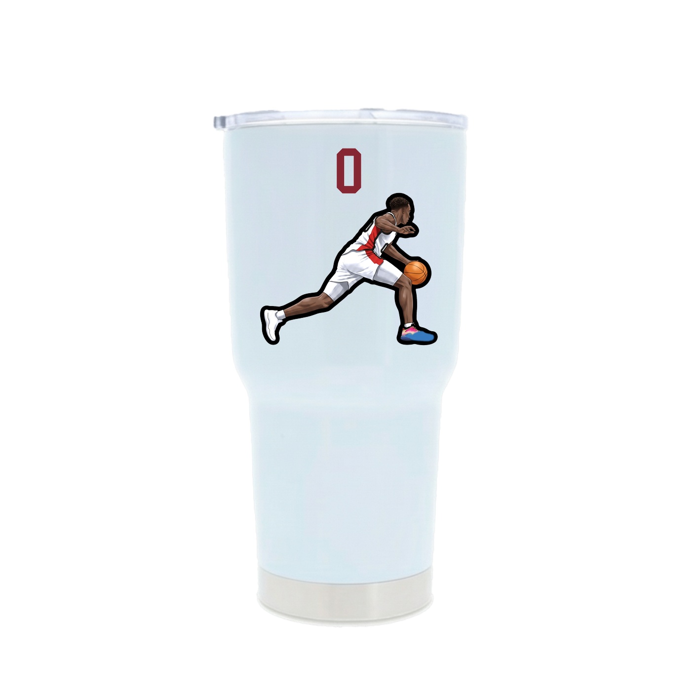 30oz Stainless Steel Tumbler — Number Top in White