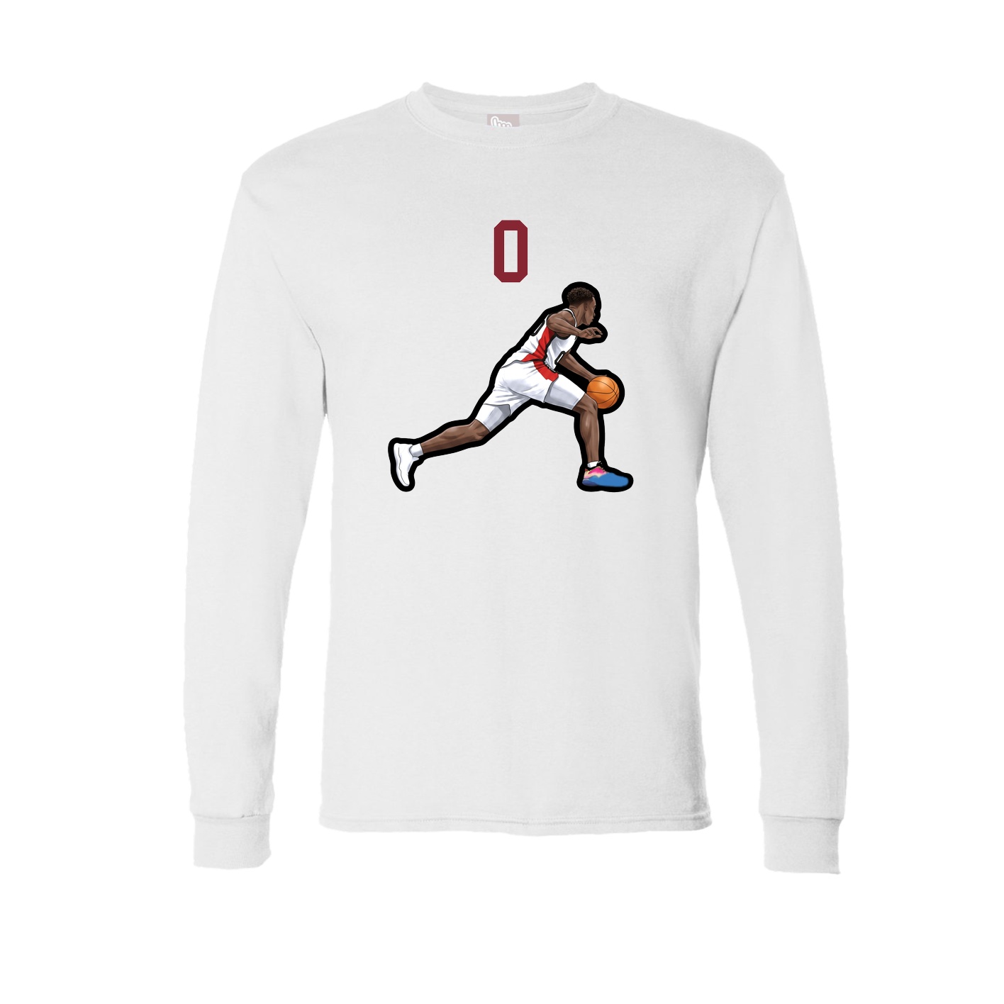 Long Sleeve Tee — Number Top in White