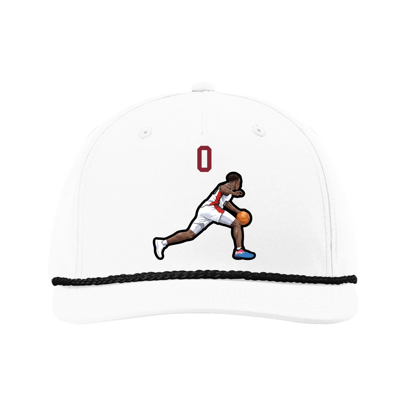 Five-Panel Classic Rope Cap — Number Top in White