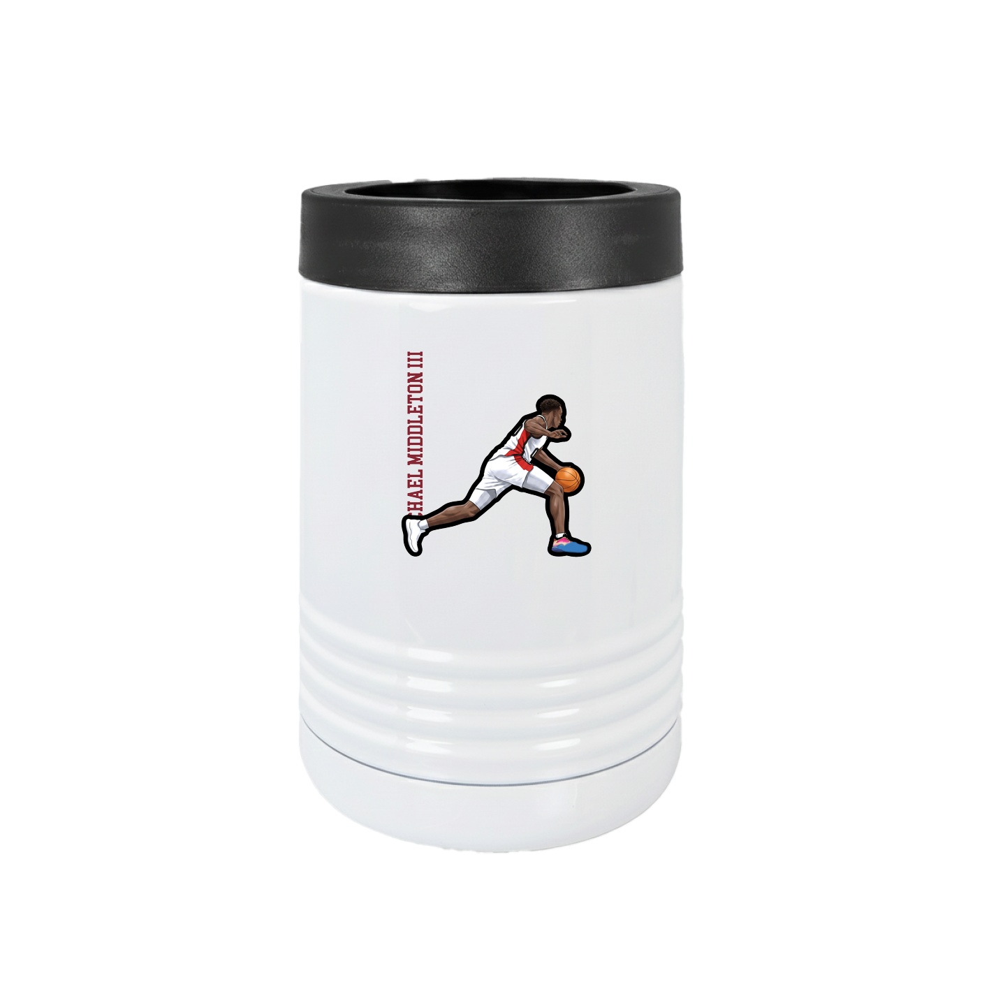 Beverage Holder — Name Vertical in White