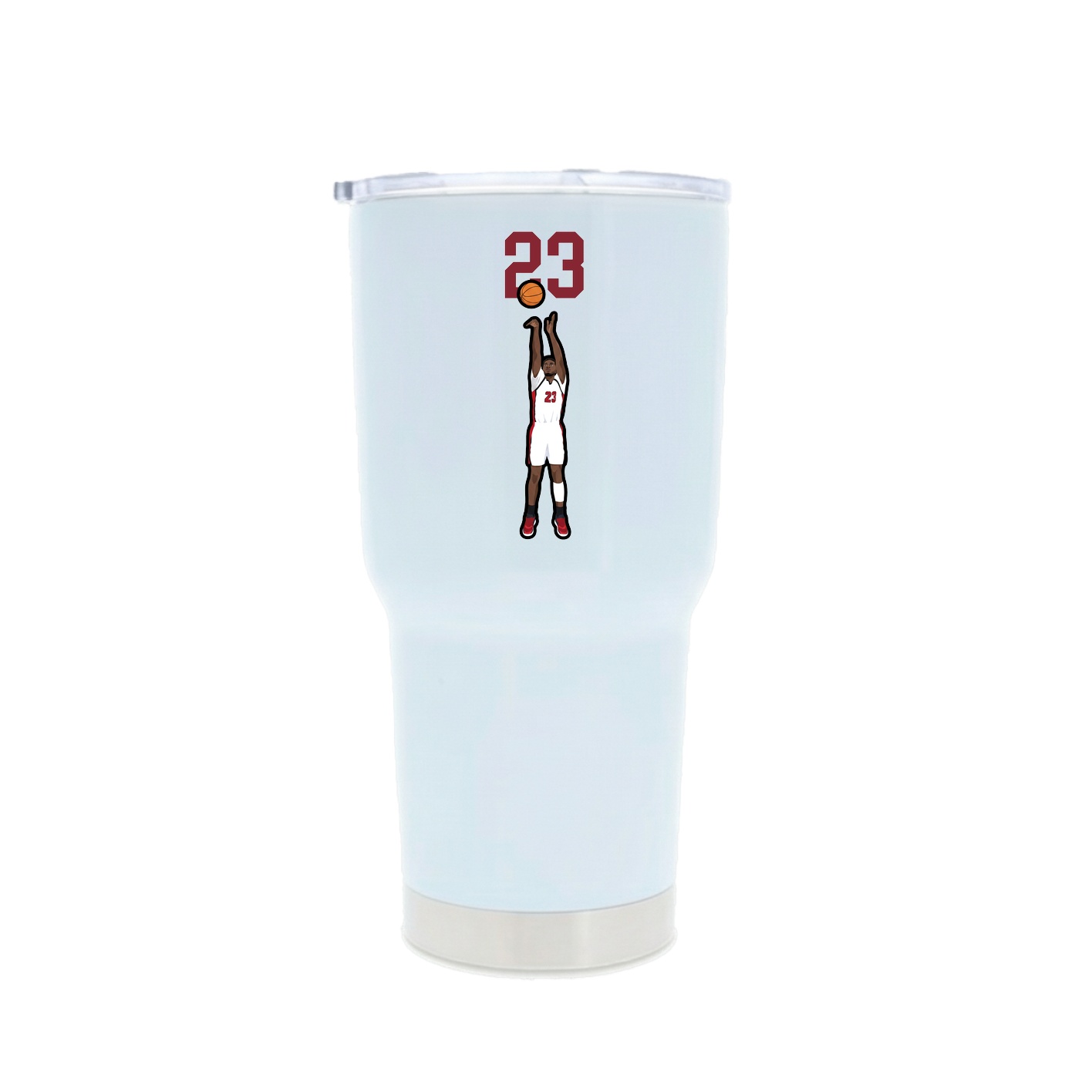 30oz Stainless Steel Tumbler — Number Top in White