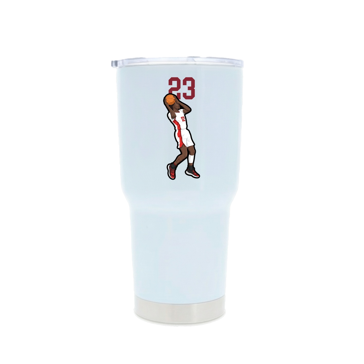 30oz Stainless Steel Tumbler — Number Top in White