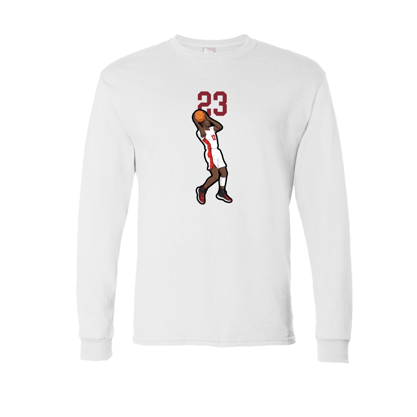 Long Sleeve Tee — Number Top in White