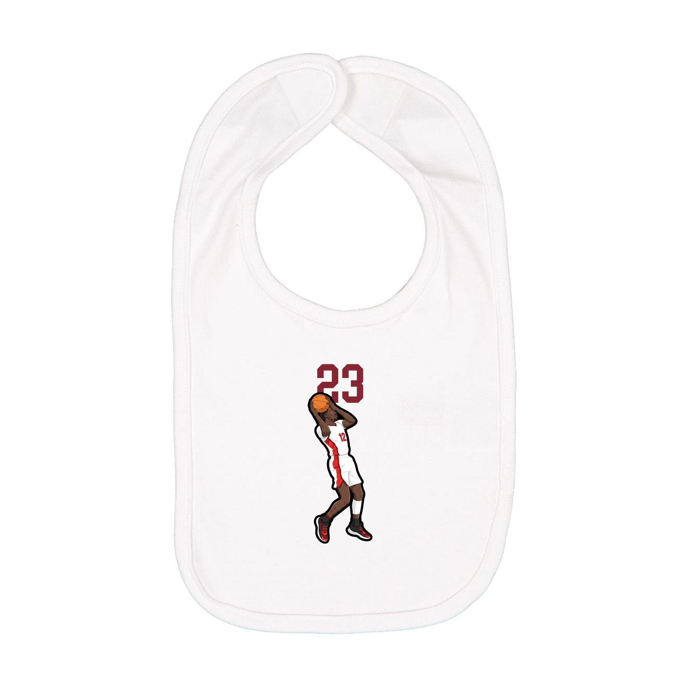 Infant Bib — Number Top in White
