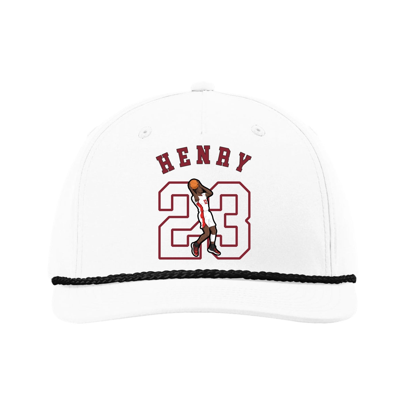 Five-Panel Classic Rope Cap — Shirsey Arch in White