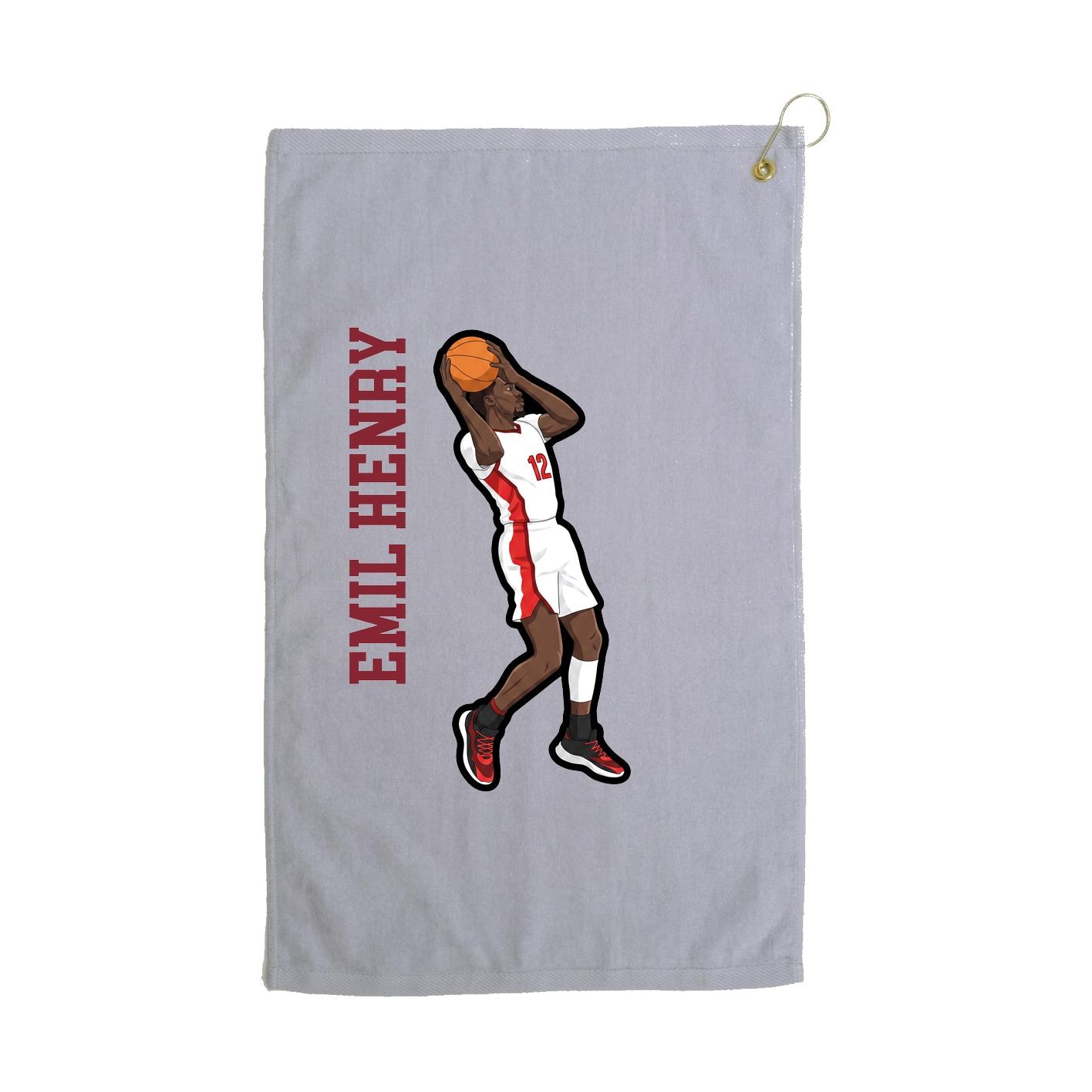 Golf Towel — Name Vertical in Grey