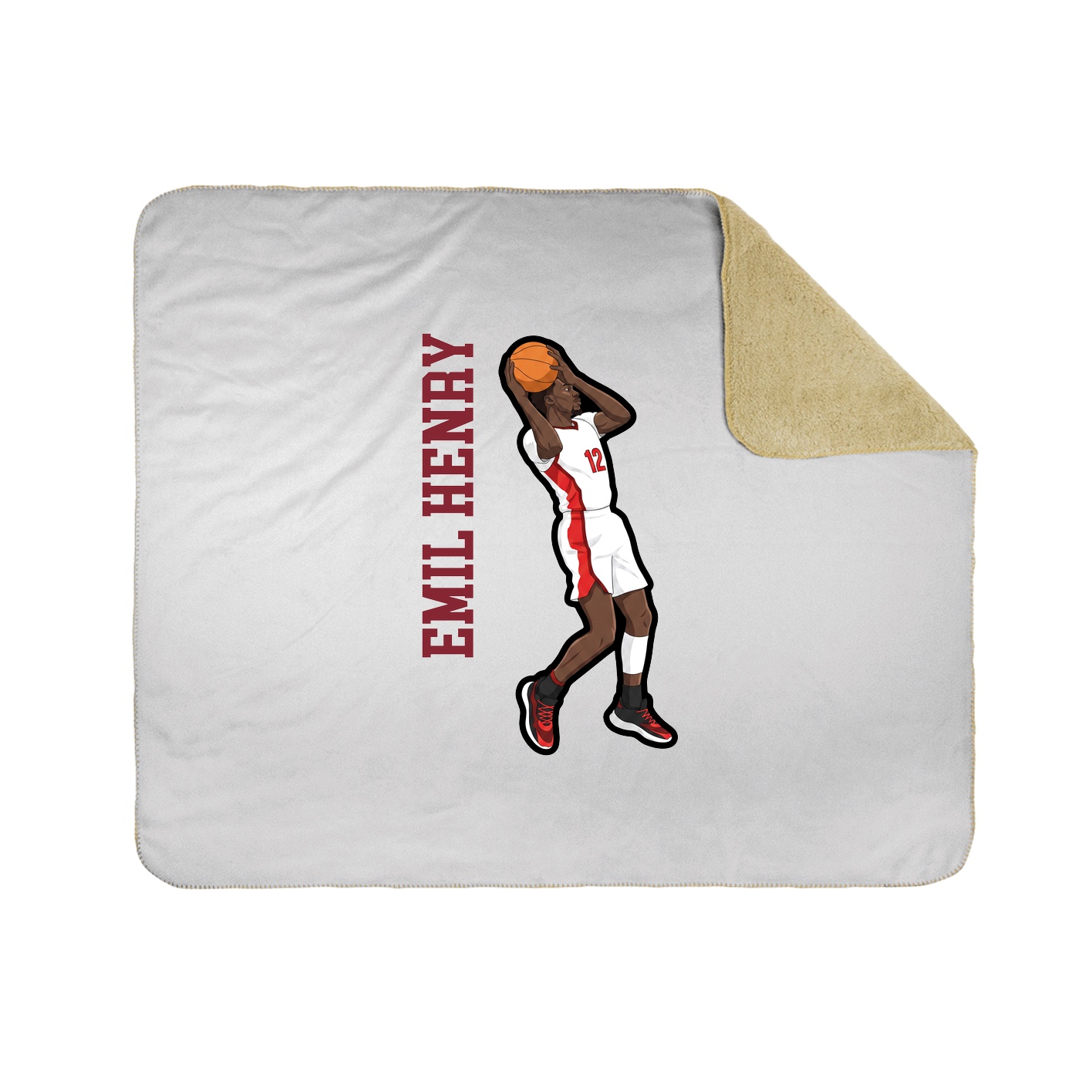 Throw Blanket — Name Vertical in White