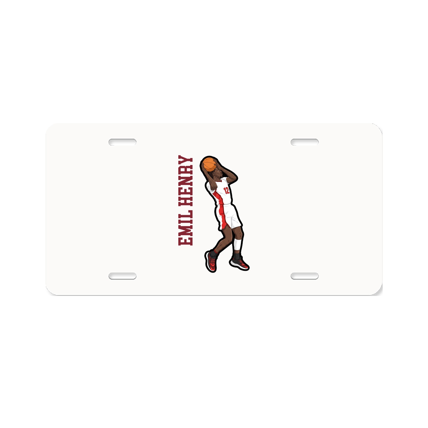 License Plate — Name Vertical in Classic