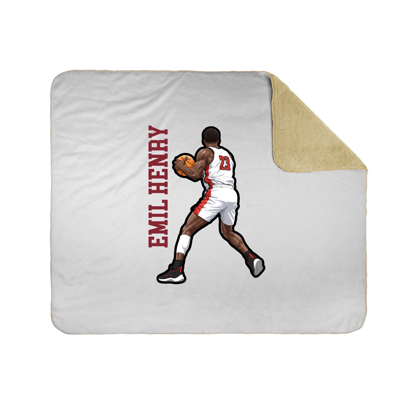 Throw Blanket — Name Vertical in White